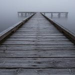 The diagnal lines creates a good composition and also the fog adds mystery.